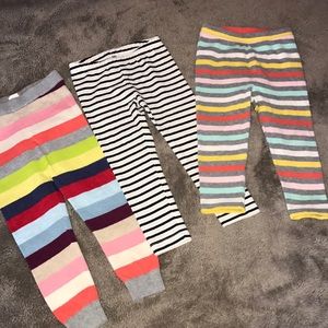 Bundle Of 3 Striped Leggings Sz 2t